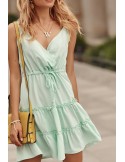 Rochie delicata cu decolteu plic, menta PR3200 - Magazin online - Boutique